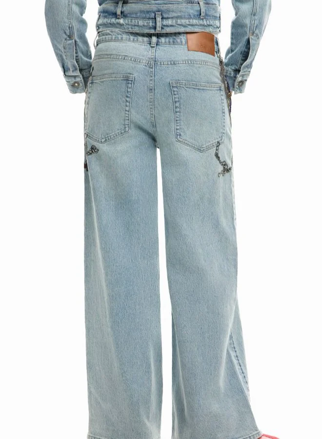 DESIGUAL Blue Jeans trousers chains for Women | Best Price UAE